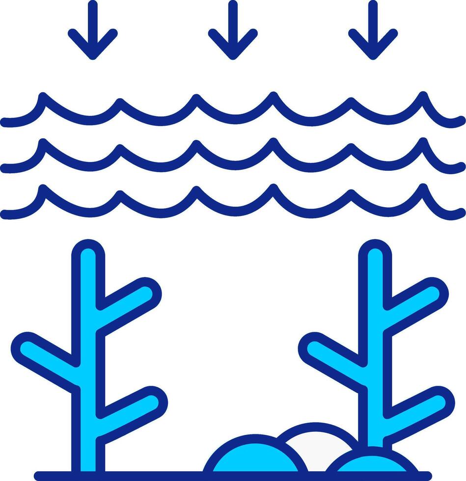 Oceano acidez azul lleno icono vector