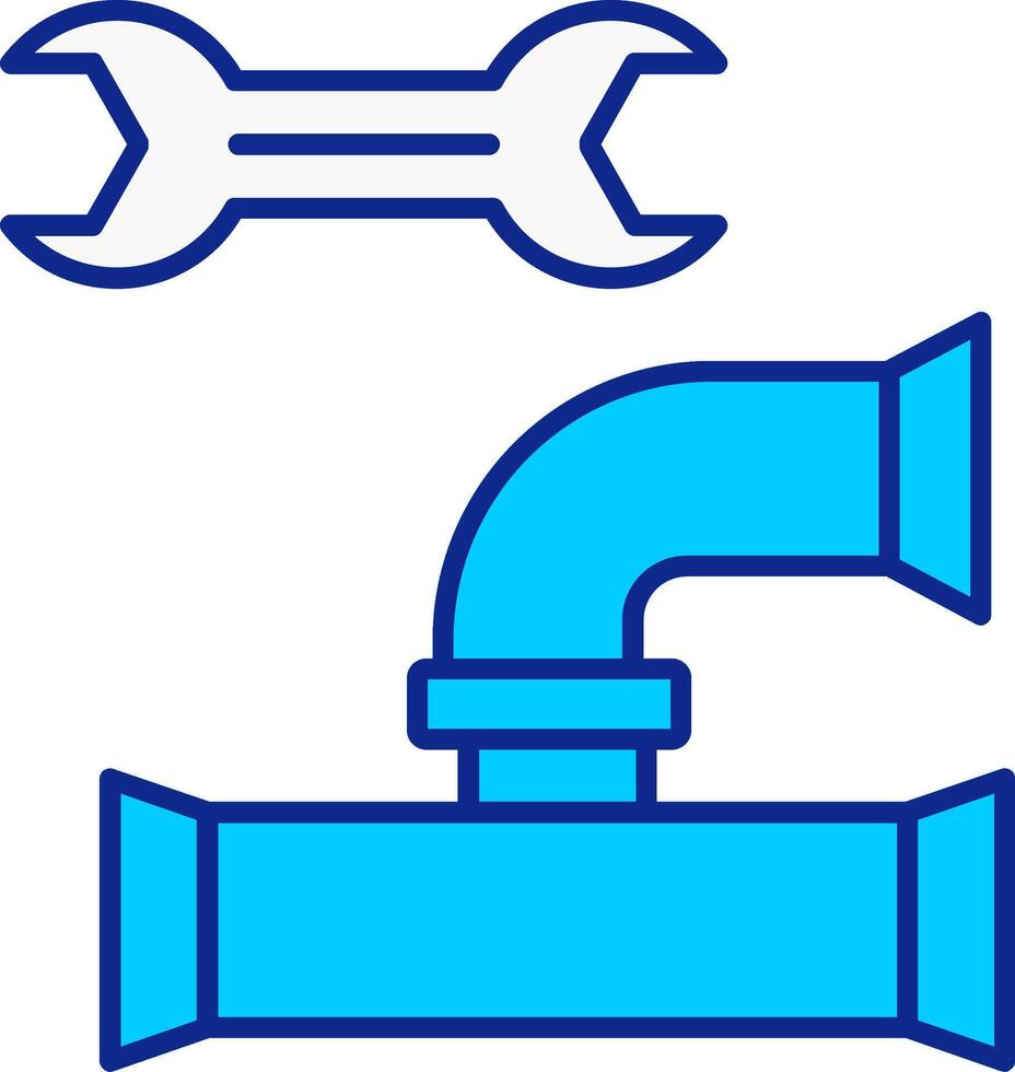 Plumbing Blue Filled Icon vector