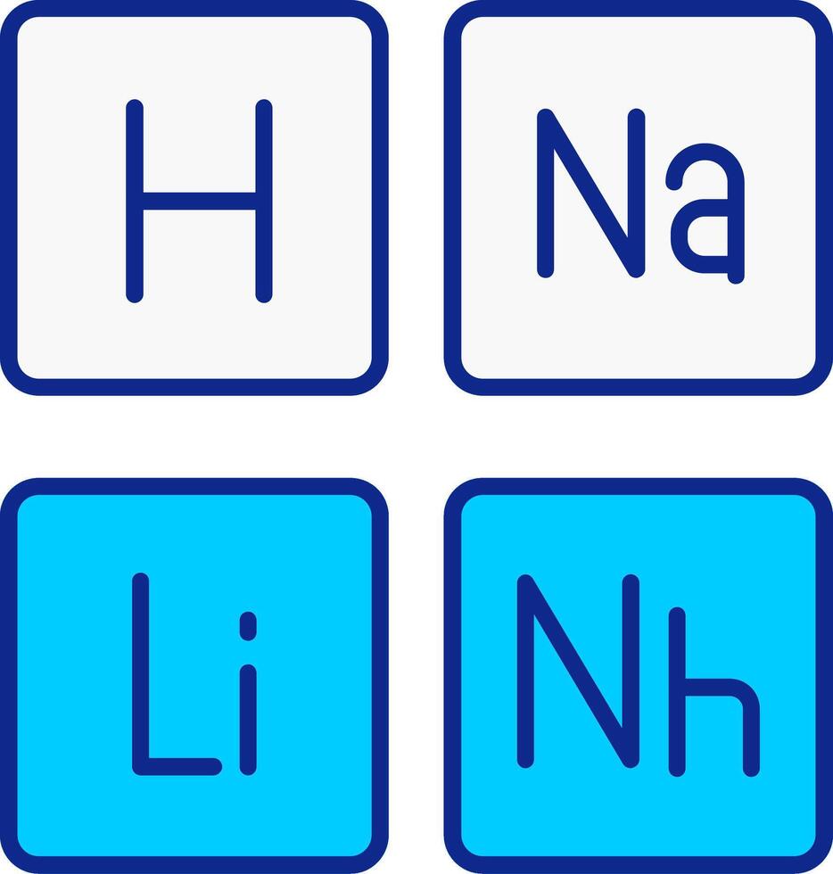 Periodic Table Blue Filled Icon vector