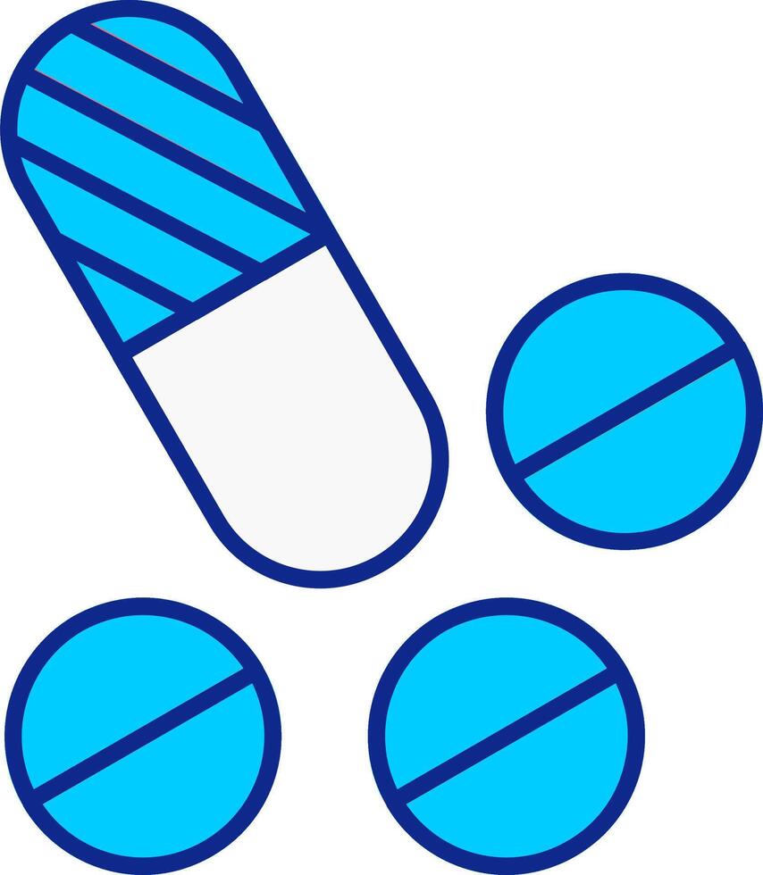 pastillas azul lleno icono vector