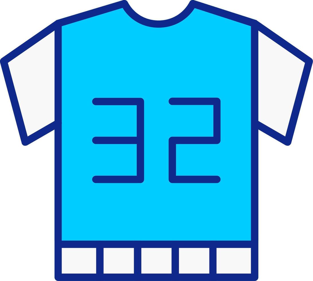 fútbol americano jersey azul lleno icono vector