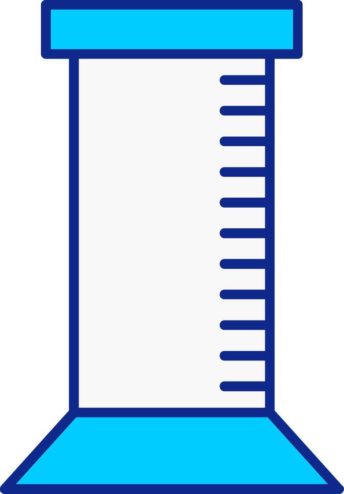 Graduated Cylinder Blue Filled Icon vector