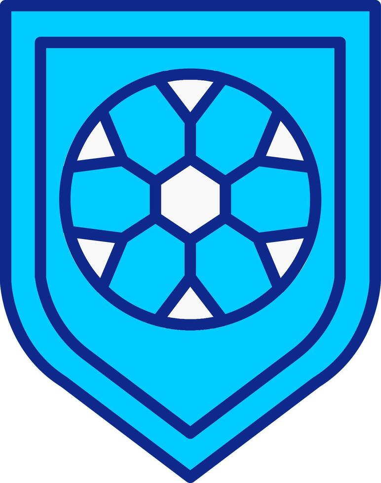 Football Badge Blue Filled Icon vector