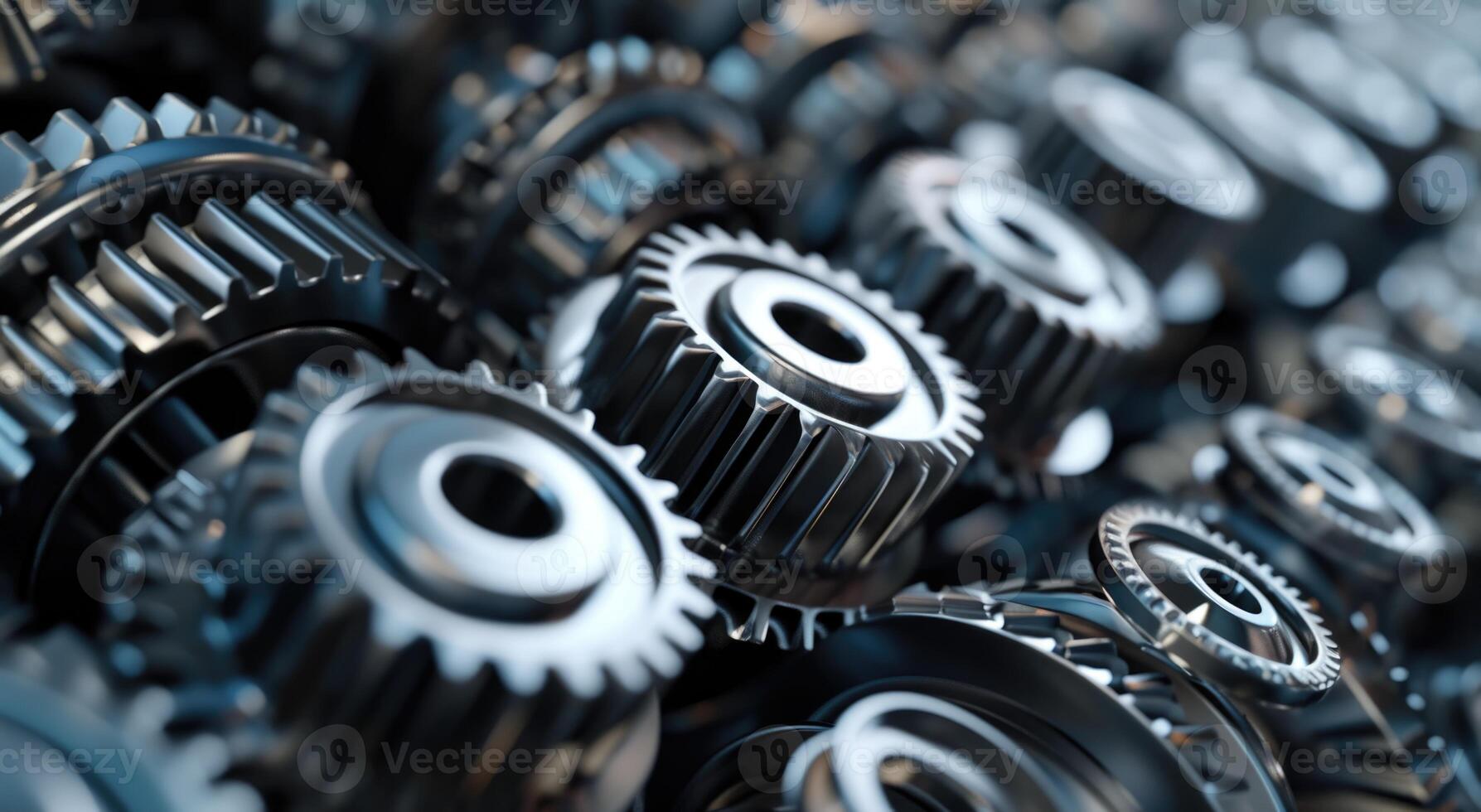 AI generated Details The gear is made of metal. Mechanical gears made of steel photo