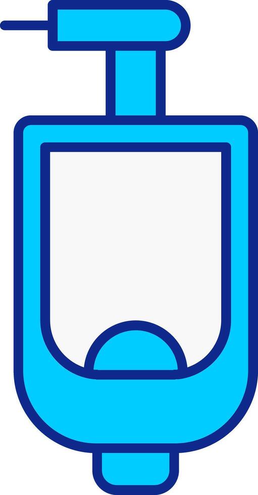 urinario azul lleno icono vector