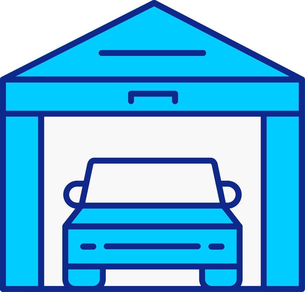 Garage Blue Filled Icon vector