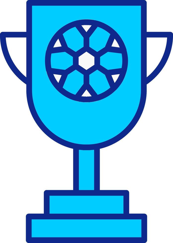 trofeo azul lleno icono vector