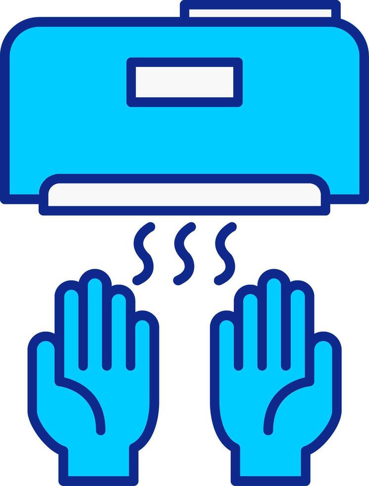 Hand Dryer Blue Filled Icon vector