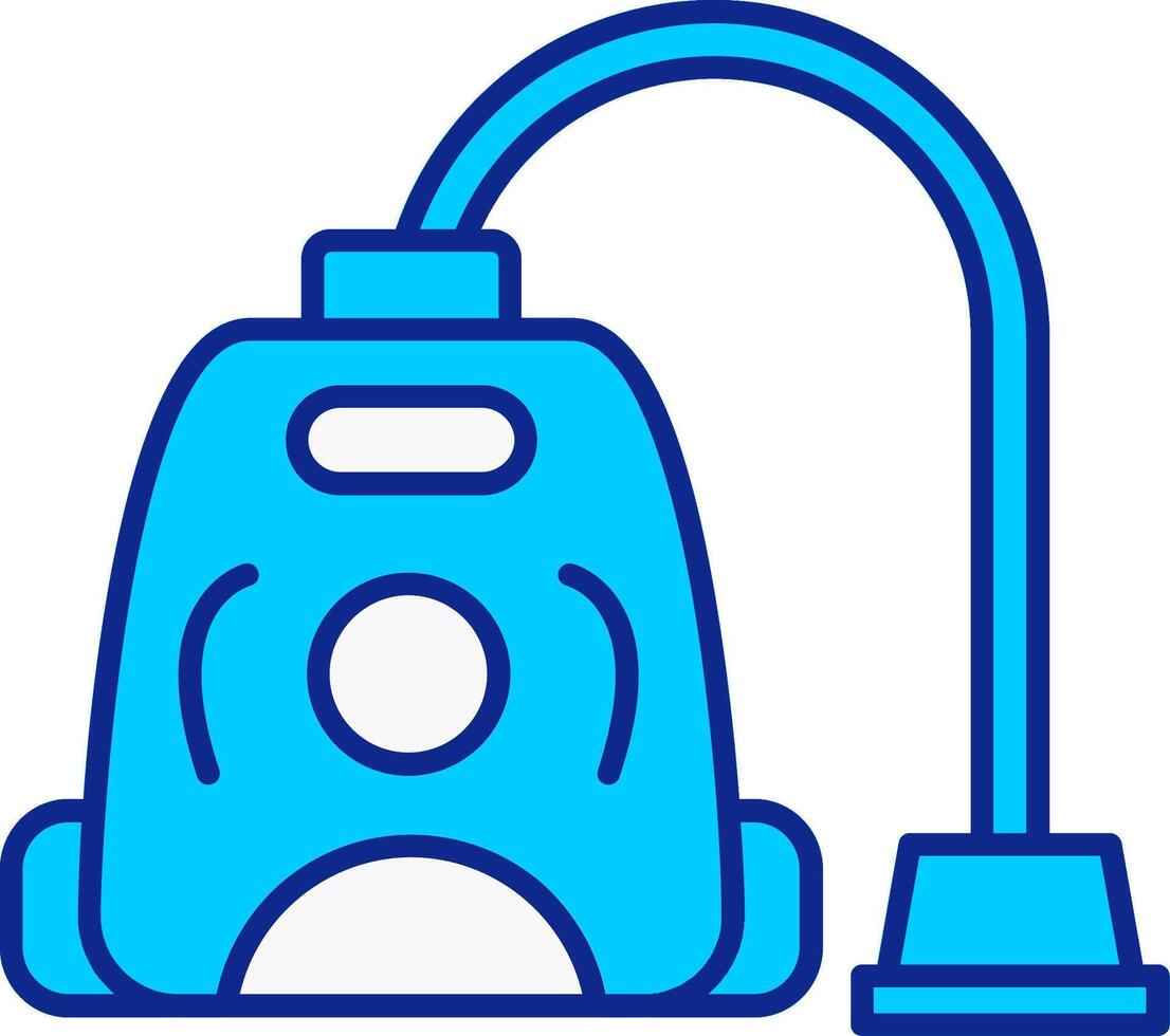 vacío limpiador azul lleno icono vector