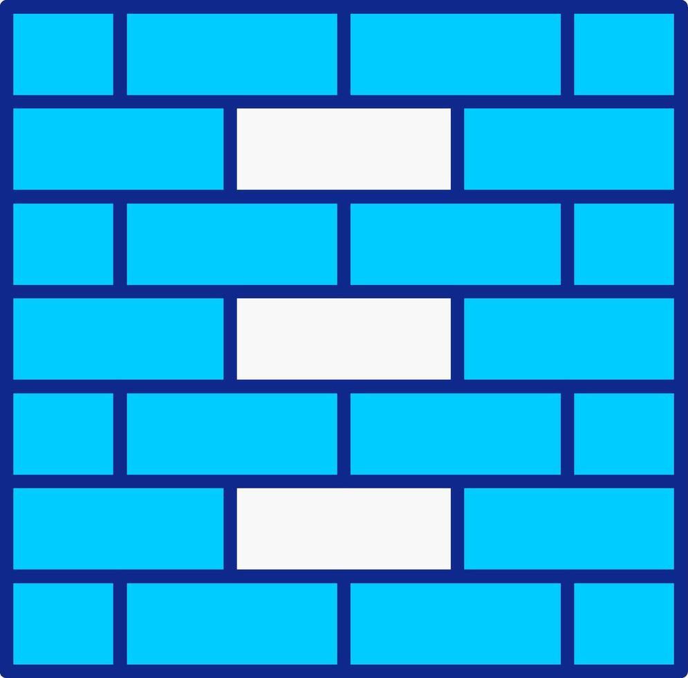 Brickwall Blue Filled Icon vector
