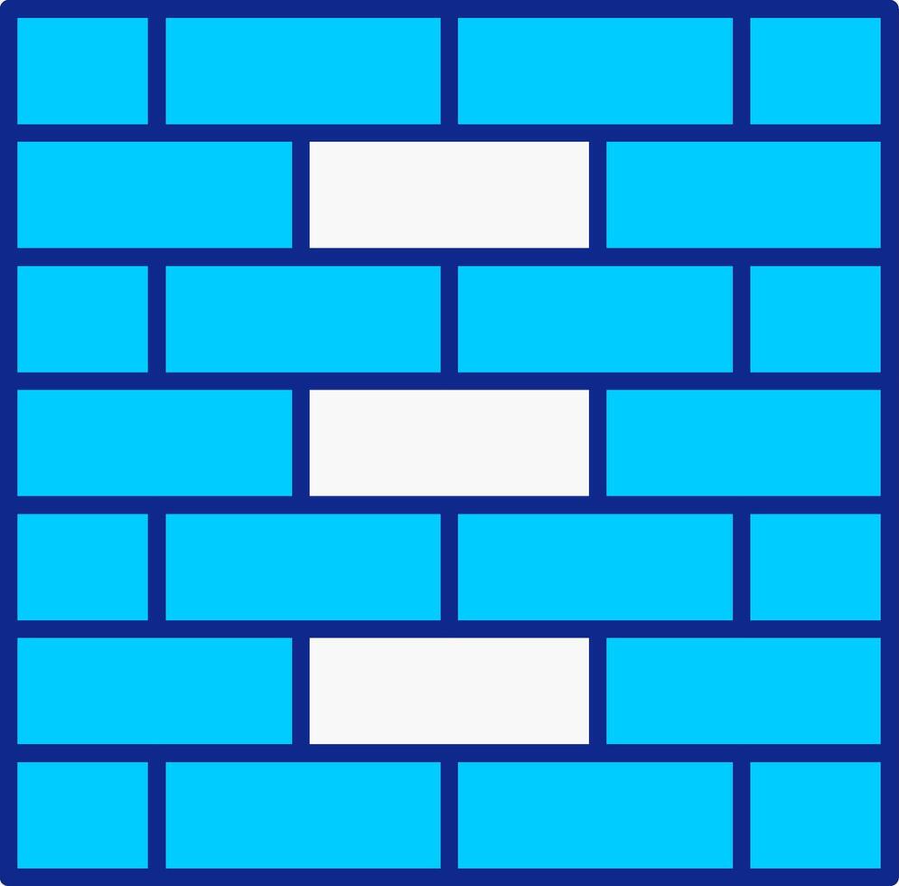 Brickwall Blue Filled Icon vector