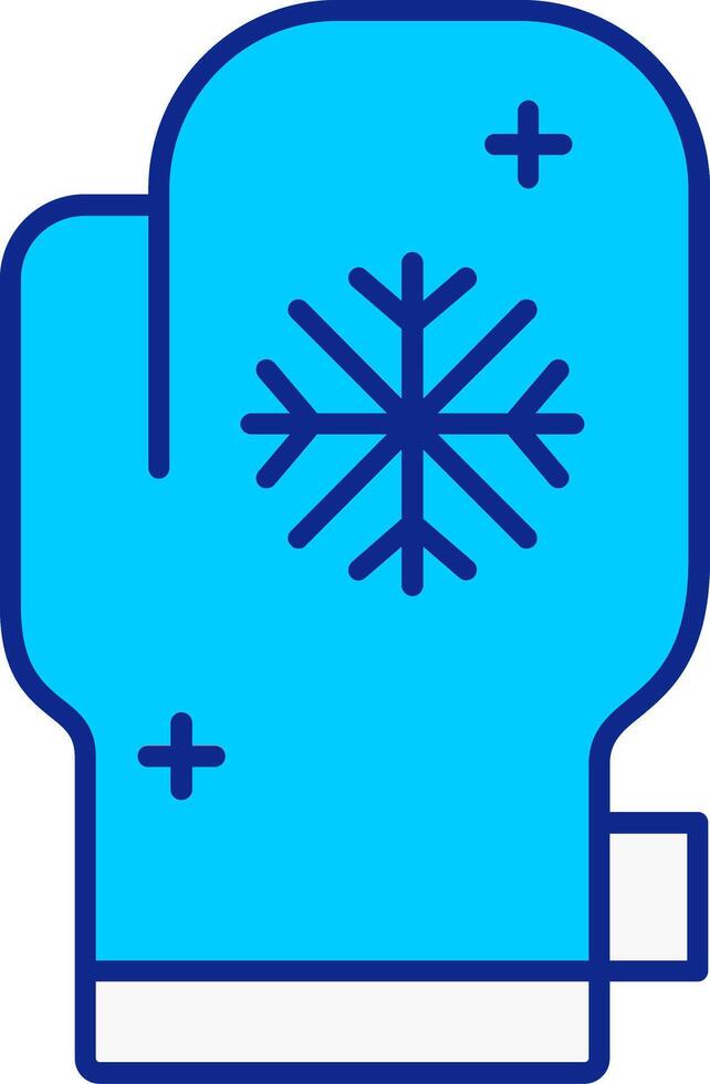 Mitten Blue Filled Icon vector