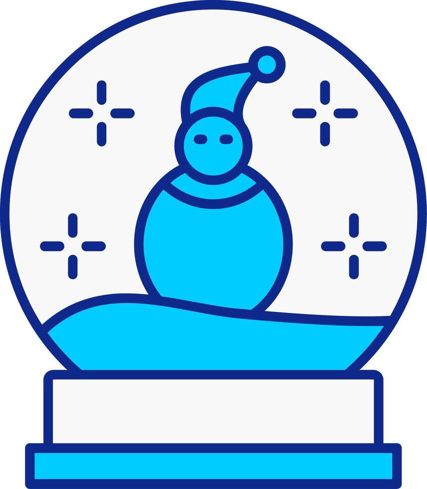 Snow Globe Blue Filled Icon vector