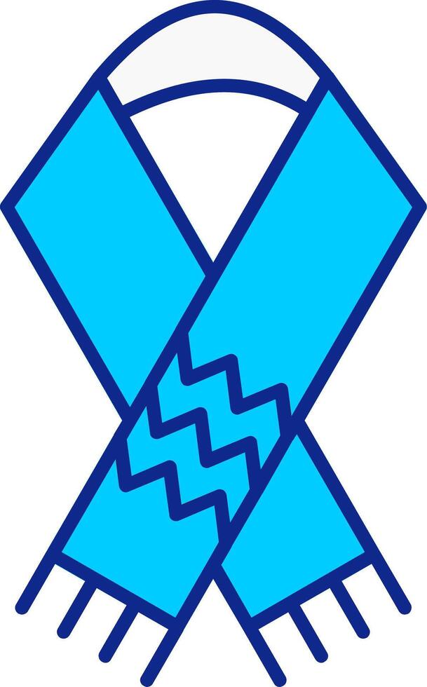 bufanda azul lleno icono vector