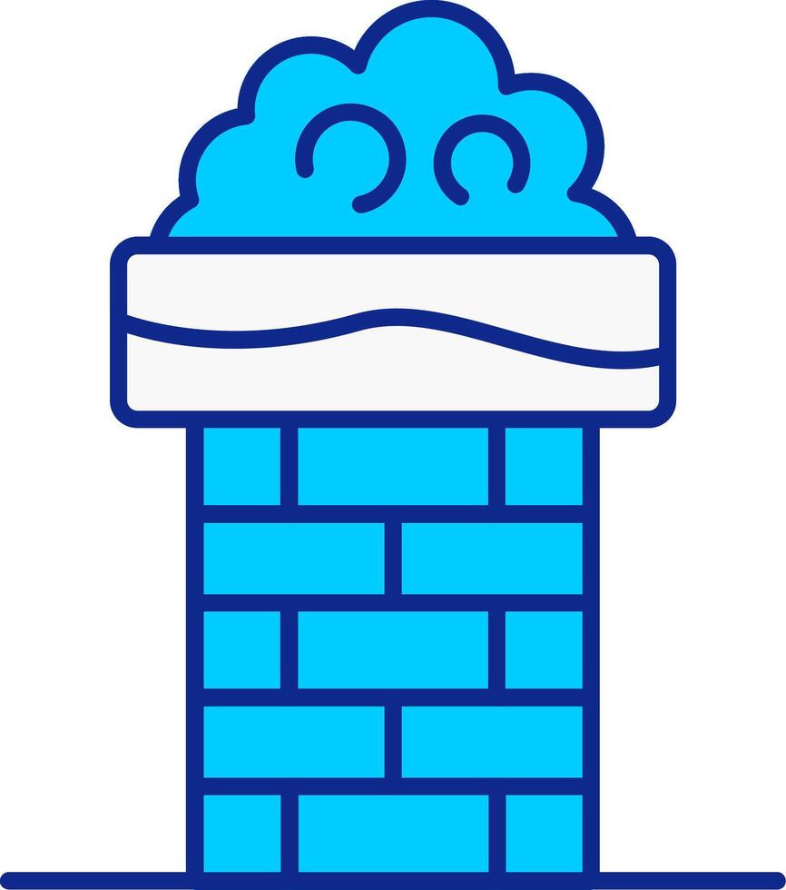 Chimney Top Blue Filled Icon vector