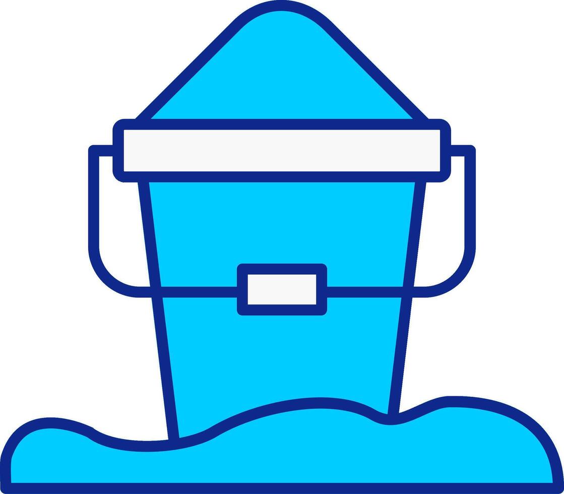 Sand Bucket Blue Filled Icon vector