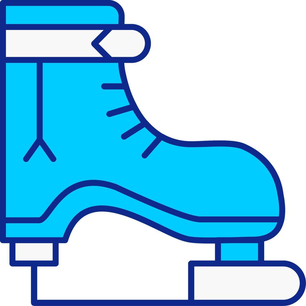 hielo patinar azul lleno icono vector