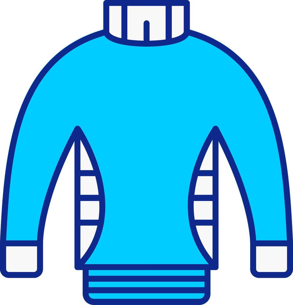 suéter azul lleno icono vector