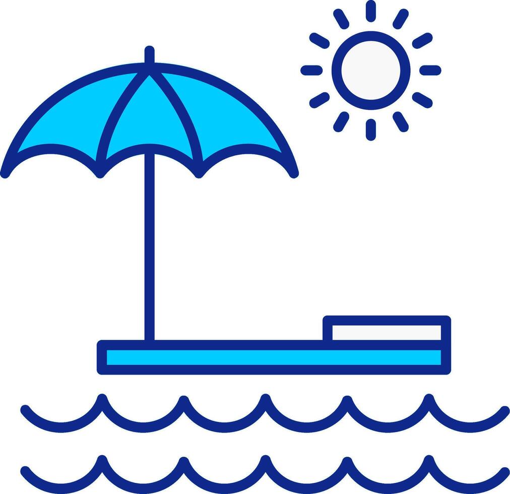 Summer Blue Filled Icon vector