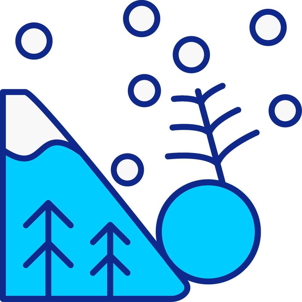 avalancha azul lleno icono vector