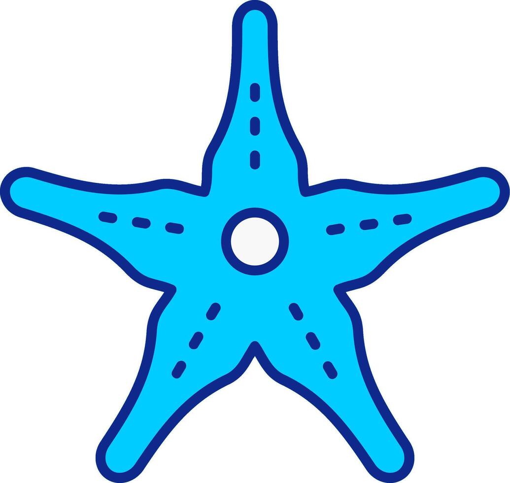 StarFish Blue Filled Icon vector