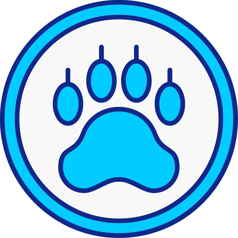Pawprint Blue Filled Icon vector
