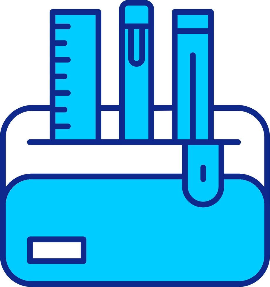 Pencil Case Blue Filled Icon vector