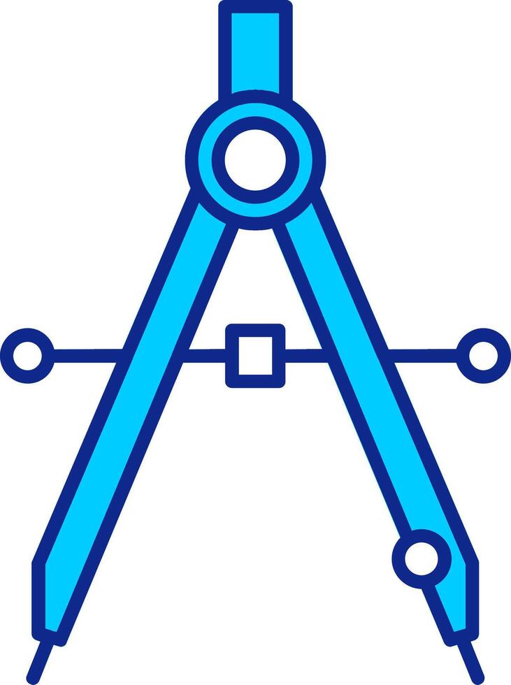 Drawing Compass Blue Filled Icon vector