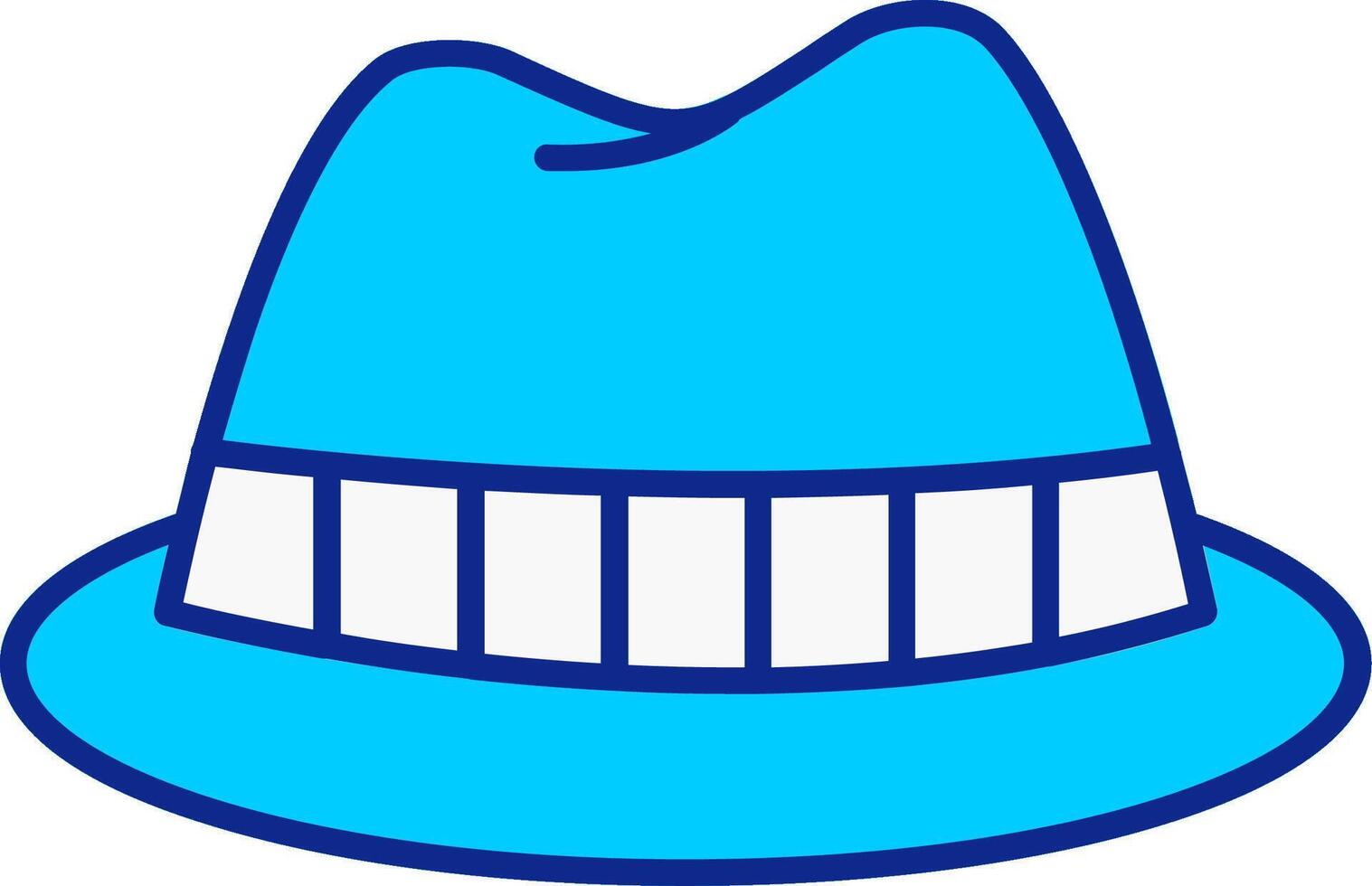 Fedora Hat Blue Filled Icon vector