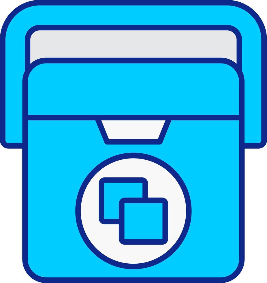 Ice Box Blue Filled Icon vector
