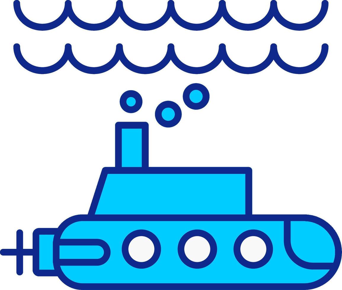 Submarine Blue Filled Icon vector