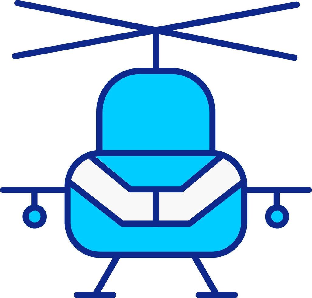 Military Helicopter Blue Filled Icon vector