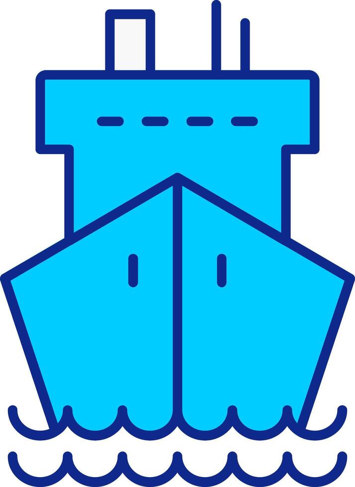 Cargo Ship Blue Filled Icon vector