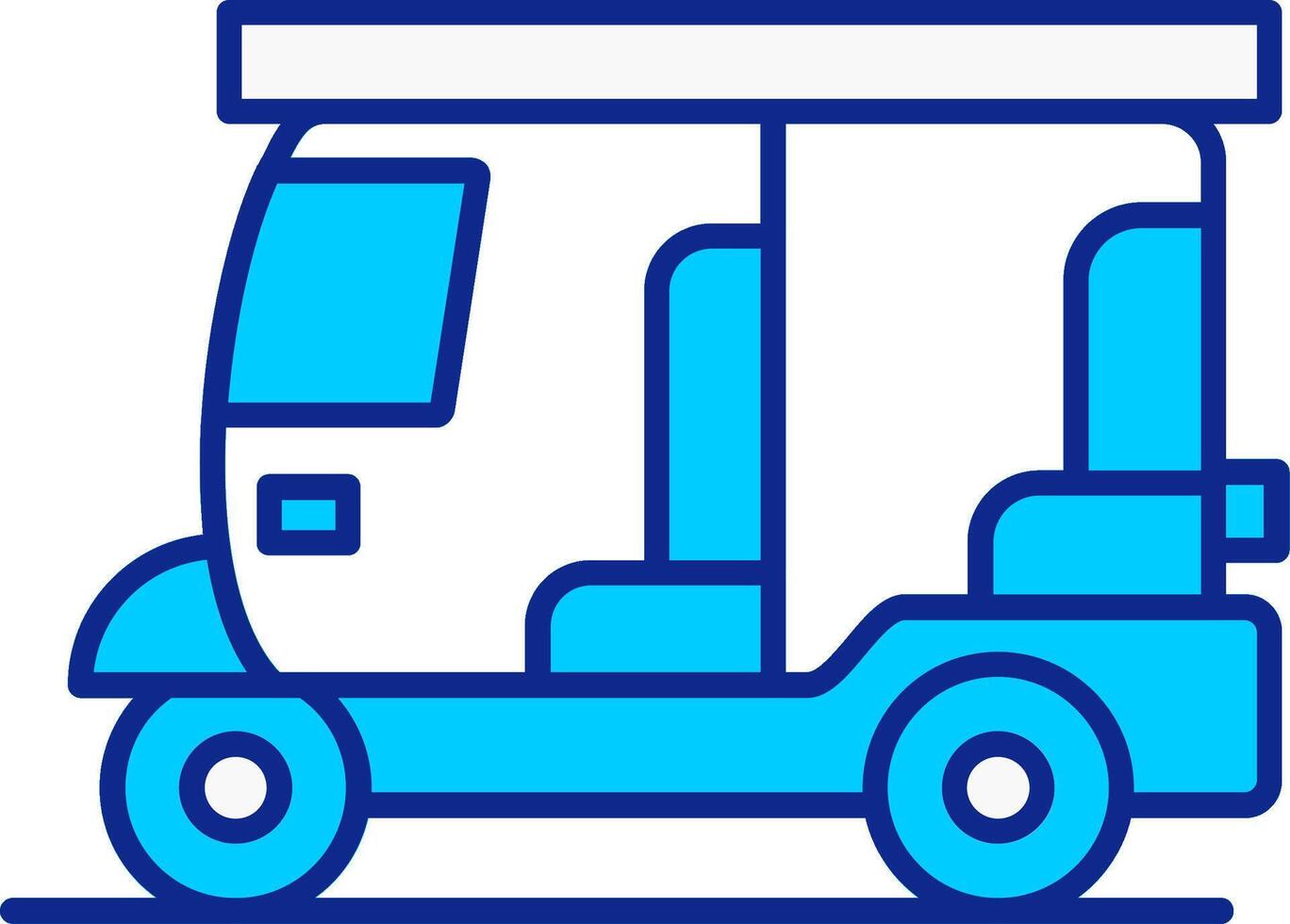 Rickshaw Blue Filled Icon vector