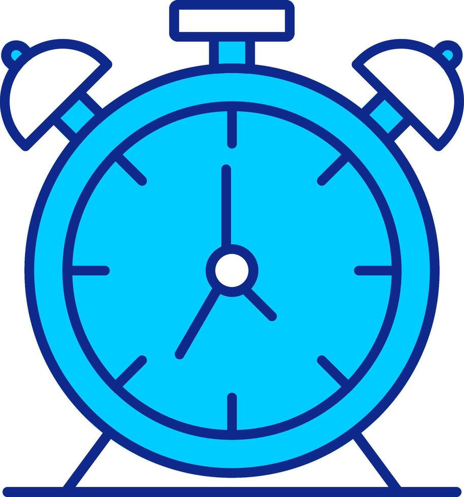 Alarm Clock Blue Filled Icon vector
