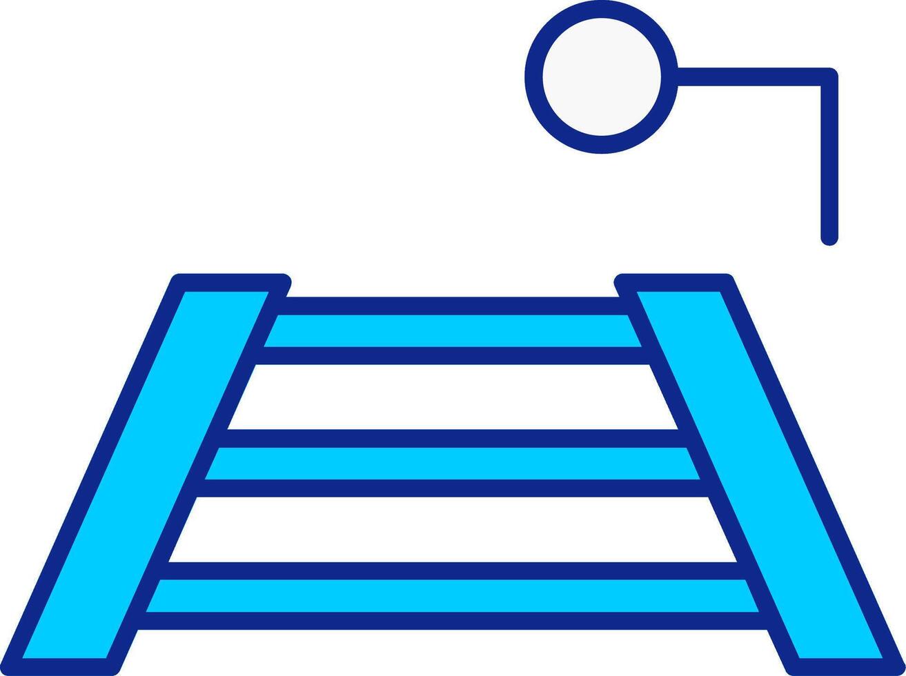 Train Tracks Blue Filled Icon vector