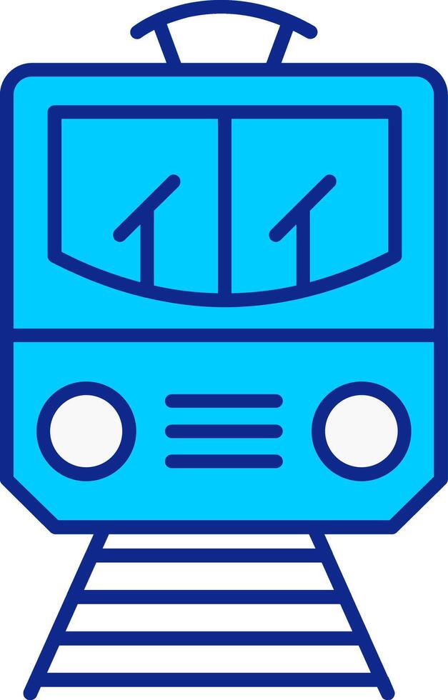 Train Blue Filled Icon vector