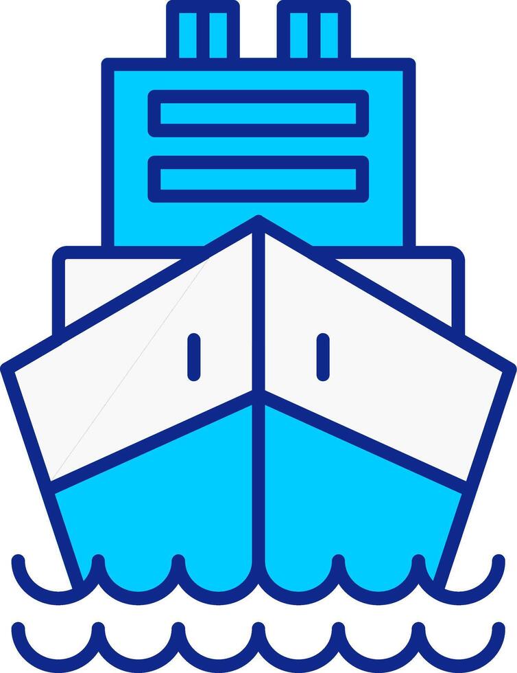 Logistics Ship Blue Filled Icon vector
