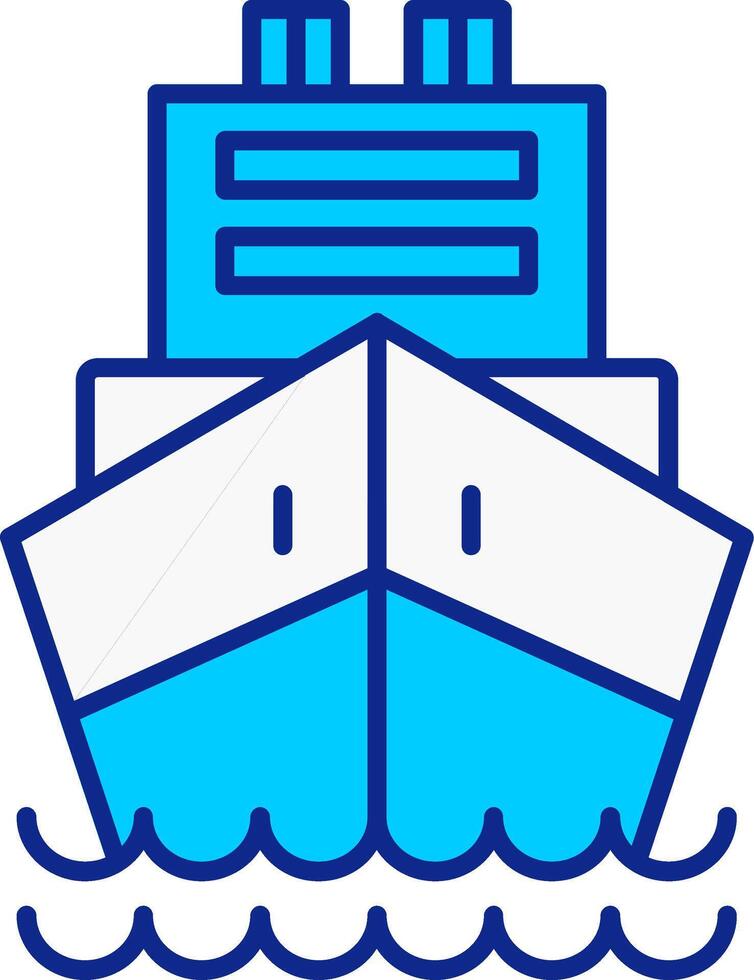 Logistics Ship Blue Filled Icon vector