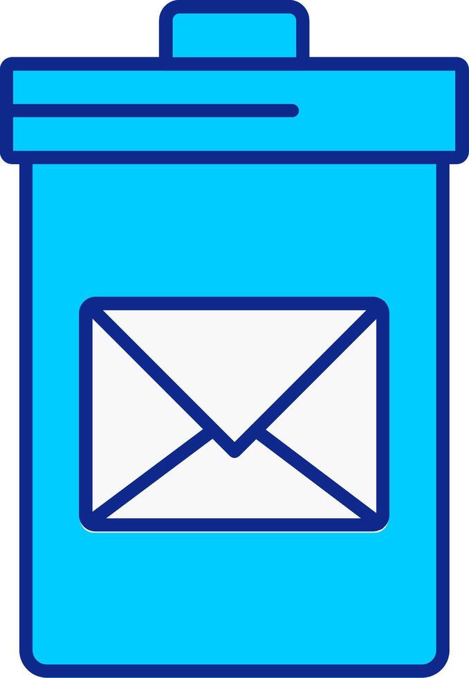 Delete Message Blue Filled Icon vector