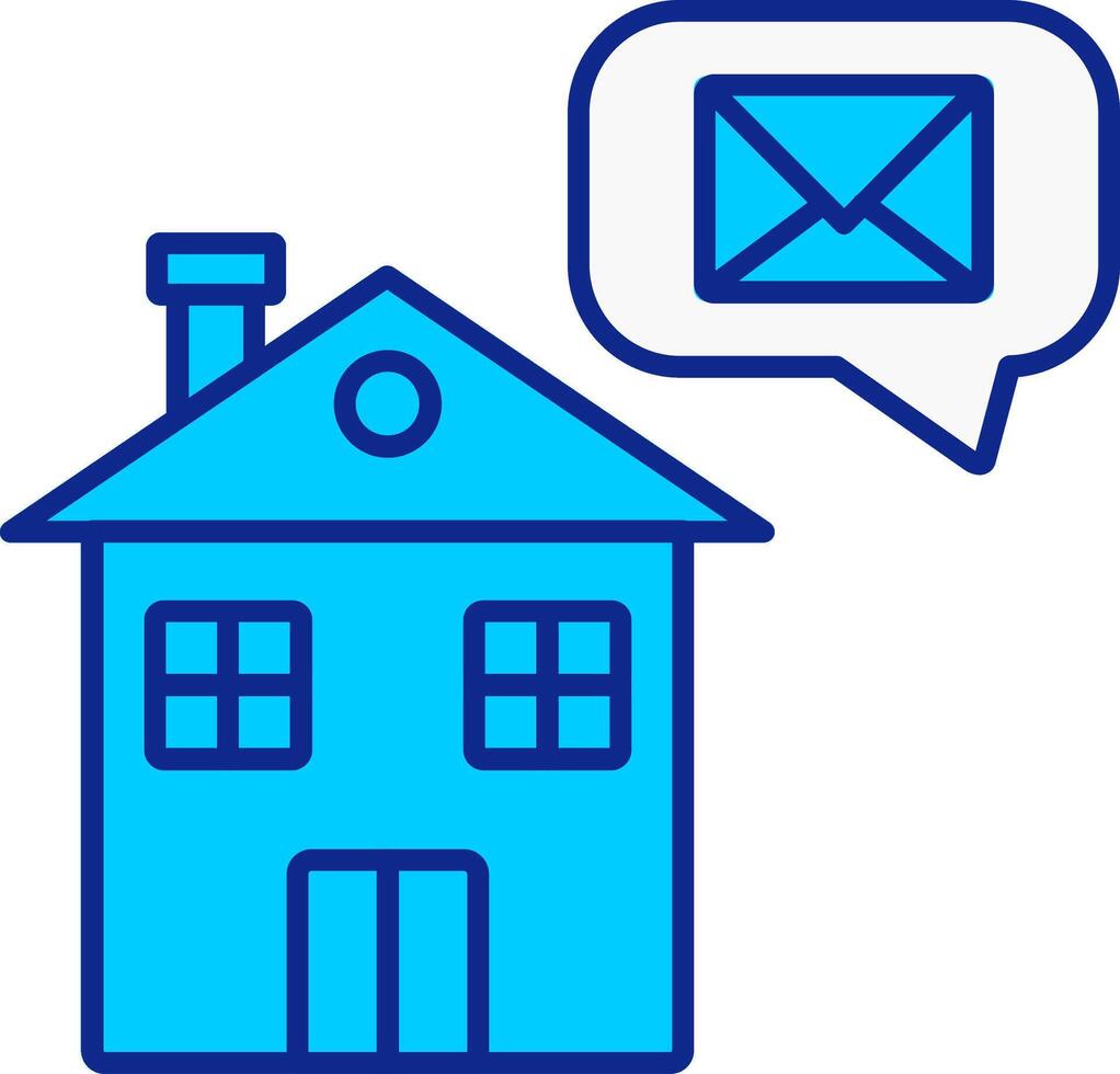 Home Message Blue Filled Icon vector