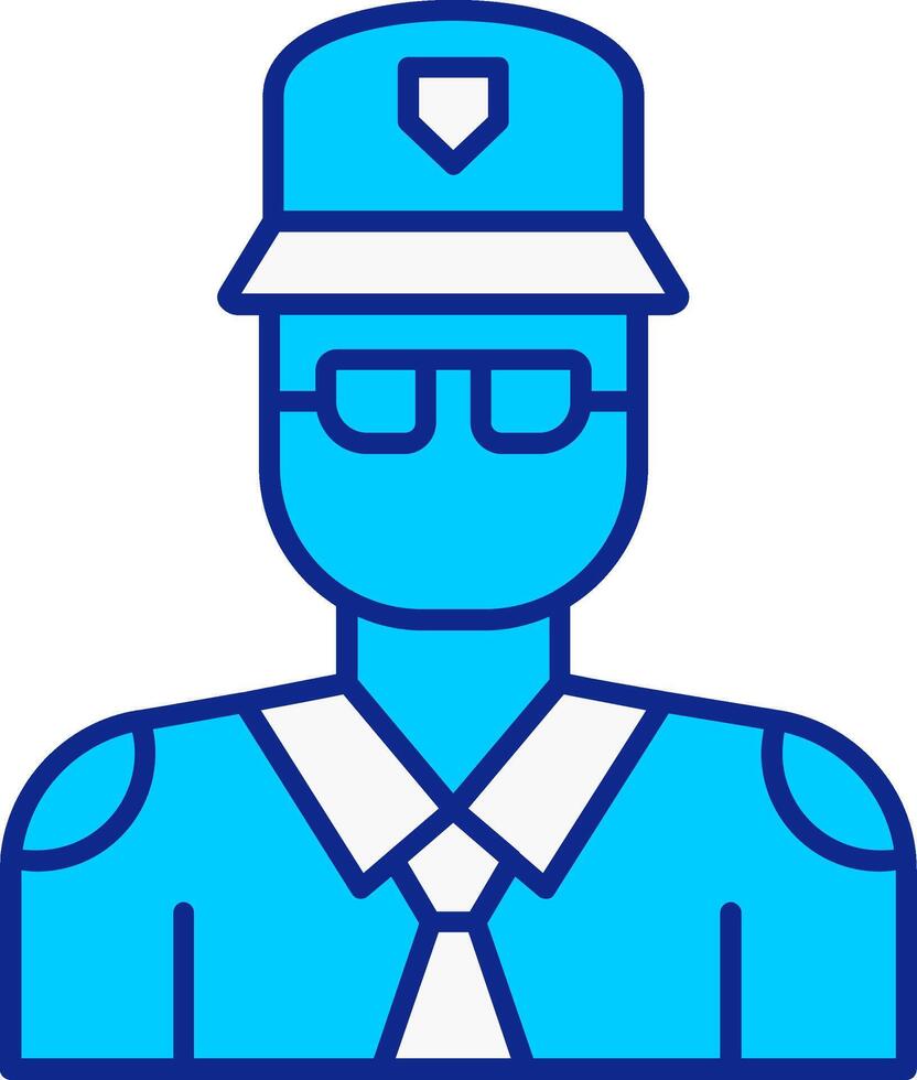 Police Blue Filled Icon vector