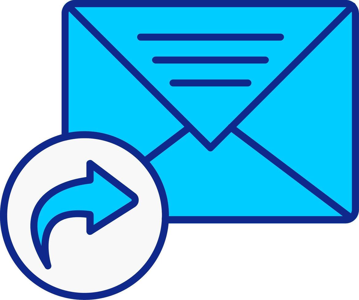 Forward Message Blue Filled Icon vector