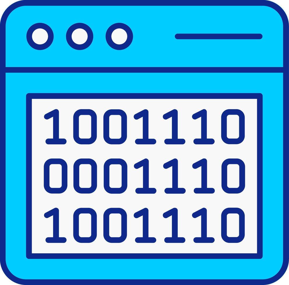 Binary Code Blue Filled Icon vector