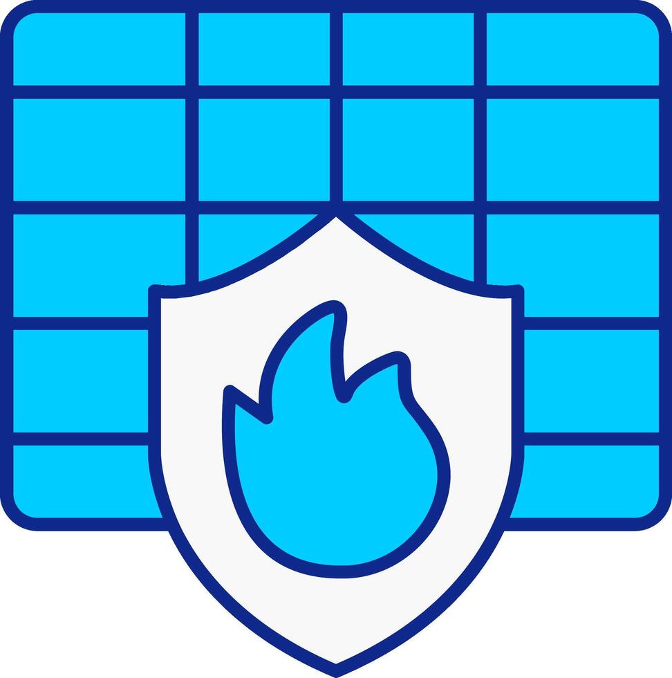 Firewall Blue Filled Icon vector