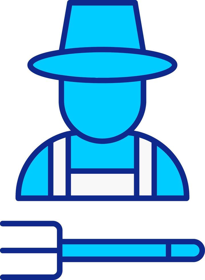 granjero azul lleno icono vector