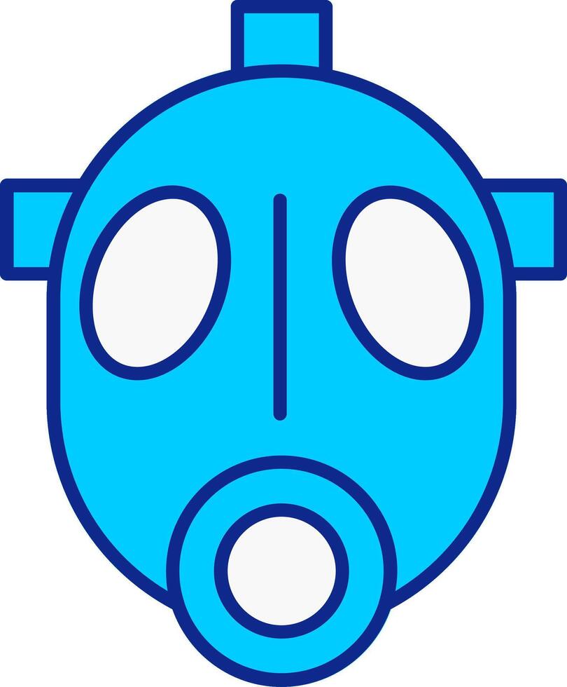 Gas Mask Blue Filled Icon vector