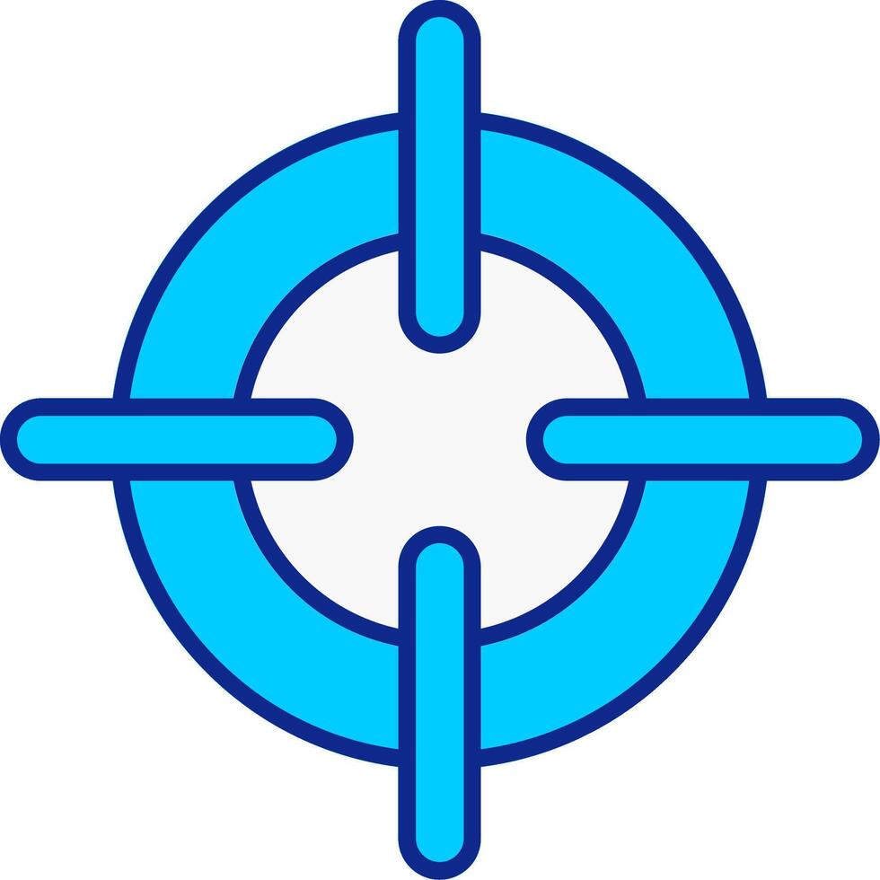 Target Blue Filled Icon vector