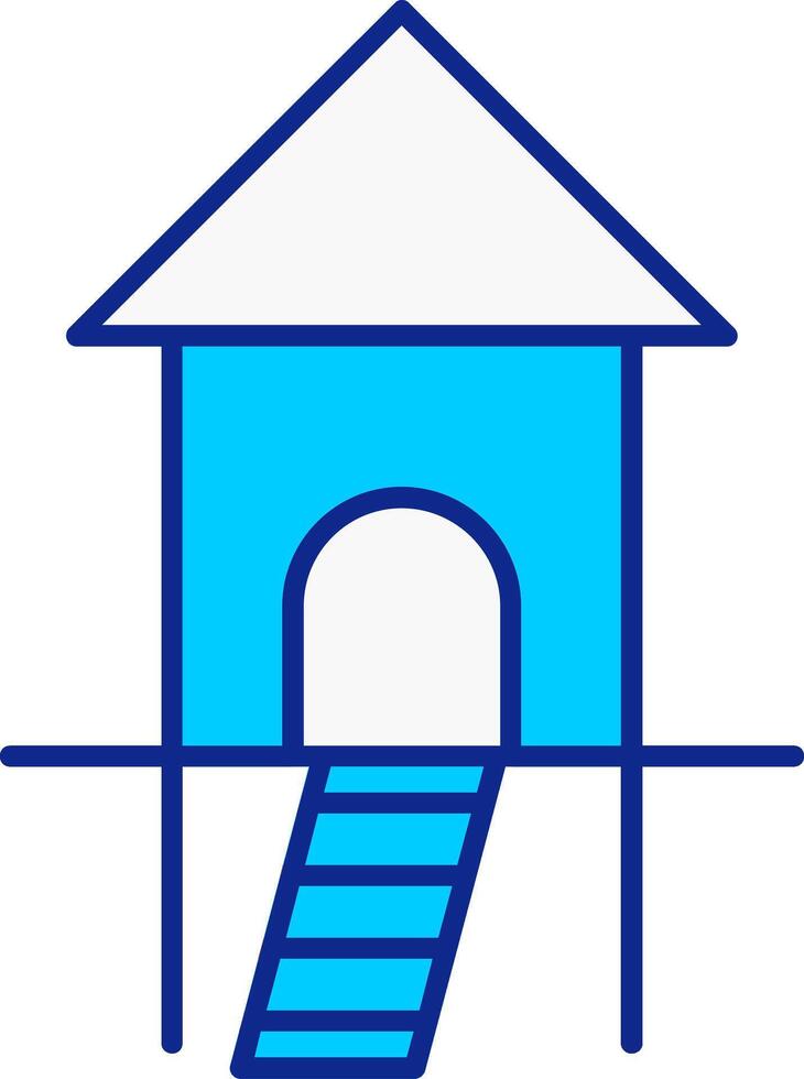 Hut Blue Filled Icon vector