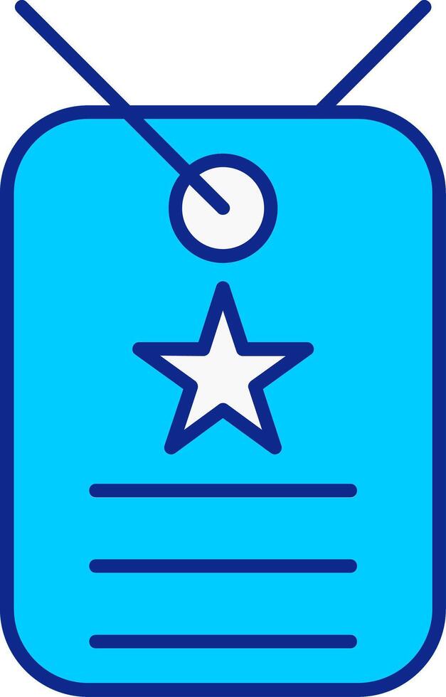 Army Dog Tag Blue Filled Icon vector
